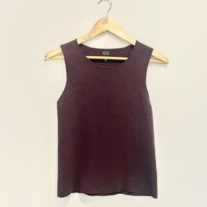 Vintage Eileen Fisher Wool Shell Sleeveless  Plum Top Small